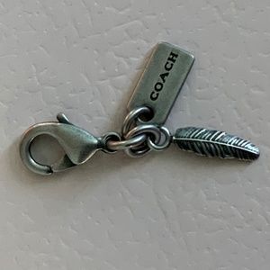 COACH BAG TAG CHARM feather silver